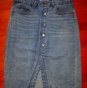 Mid Length Button Down Mid Length Skirt